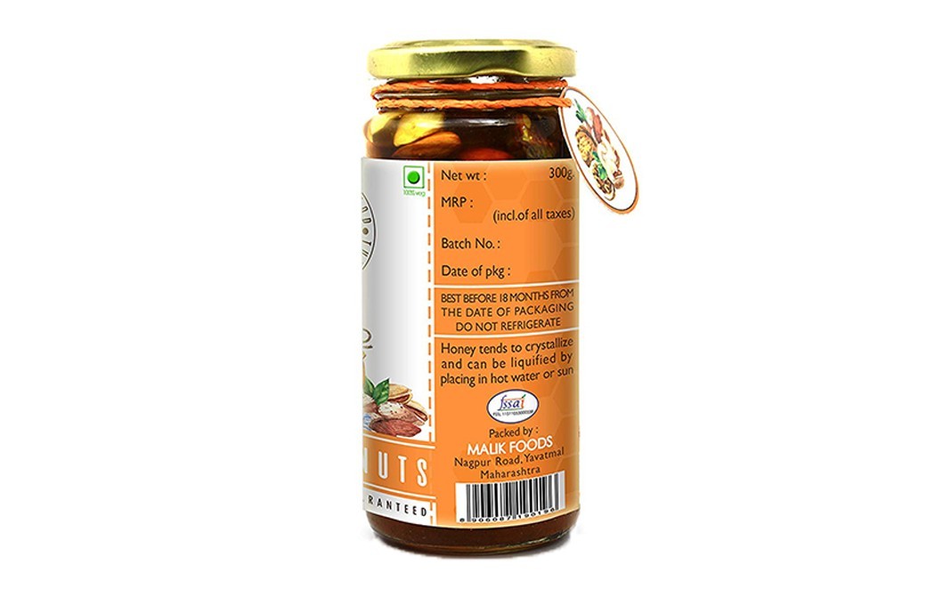 The Honey Shop Honey & Nuts    Glass Jar  300 grams
